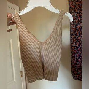 Tan cropped tank top size small